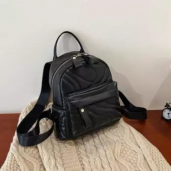 Мини-простой повседневный мягкий рюкзак, универсальная модная многоцелевая сумка-мессенджер через плечо коричневый