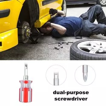 Мини-прозрачная двойная отвертка, ручная крестовая и шлицевая короткие отвертки