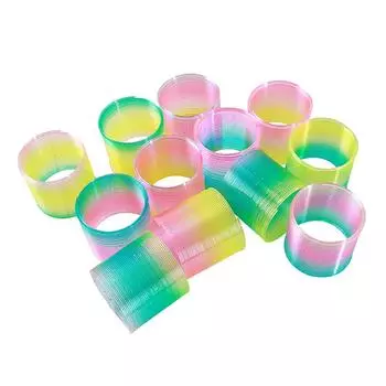 Мини-пружинные игрушки 24 шт., цветная радужный круг, игрушка-пиньята, детский пружинный круг