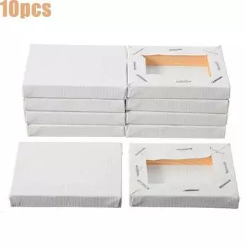 Мини Пустой Белый Деревянный Натянутый Холст для Художника Рама Принадлежности для Живописи Доска для Масляной Живописи 10pcs