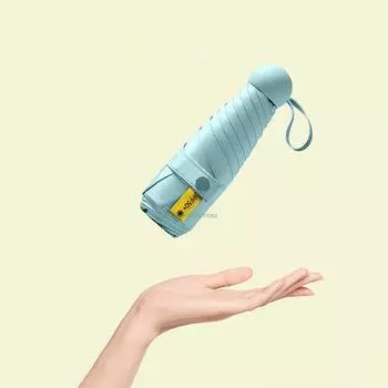 Мини-путевой ветрозащитный зонт, защита от ультрафиолета, 5 складных, компактный, легкий, портативный карман, непромокаемые зонтики, подарок,