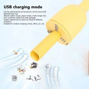 Мини-пылесос ABS 1200 мАч, USB-зарядка, легкий беспроводной ручной пылесос для домашних путешествий белый