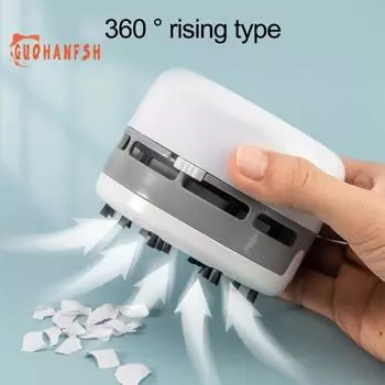 Мини-пылесос Низкий уровень шума USB-зарядка Супервсасывание Беспроводное портативное удаление пыли Чувствительная кнопка Портативный пылесос для конфетти Домашнее/автомобильное использование белый