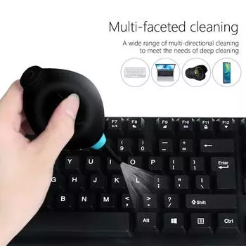 Мини-пылесос, резиновый шариковый насос, очиститель цепей, инструмент для очистки с металлической насадкой для сотового телефона, планшета, объектива камеры, клавиатуры чёрный