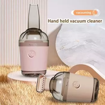 Мини-пылесос USB-зарядка Низкий уровень шума Супер всасывание Беспроводная очистка на 360 градусов Пылеудаление Чувствительная кнопка Пылеудаление крошек Всасывание пылесоса розовый