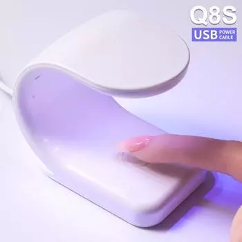 Мини Q-образная 6-светодиодная УФ-лампа для ногтей для быстрой сушки ногтей, гель-лака, профессиональная портативная сушилка для ногтей, инструменты для домашнего маникюрного салона