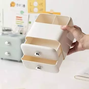 Мини-ящик для хранения на рабочем столе, простой ящик для канцелярских принадлежностей для студентов с держателем для ручек, детский письменный стол, органайзер для аксессуаров для волос
