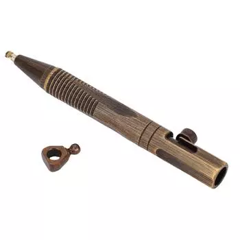 Mini Quick Release Ballpoint Pen Brass Pocket Compact Pen with Detachable Keychain On Top for