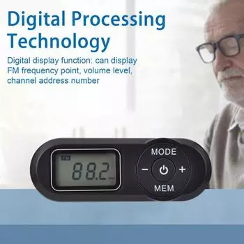 Мини-радио с ЖК-дисплеем и цифровым дисплеем, ретро портативный карманный FM-плеер, приемник, перезаряжаемый маленький радиоприемник для путешествий на открытом воздухе чёрный
