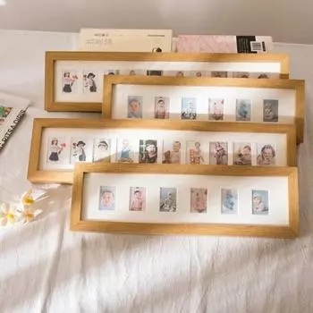 Мини-рамка для фотоальбома с динамикой роста ребенка, деревянная мемориальная фоторамка с записью роста детей S