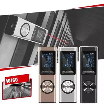 Мини-дальномер, лазерный дальномер, 40 м, 60 м, цифровой дальномер, перезаряжаемый, многоугольный лазерный измерительный инструмент для измерения площади и объема