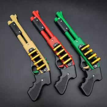 Мини-распылитель 4-зарядный пистолет с резинками Миниатюрная модель Игрушка-украшение Мягкий пистолет-пуля Игрушка для мальчика