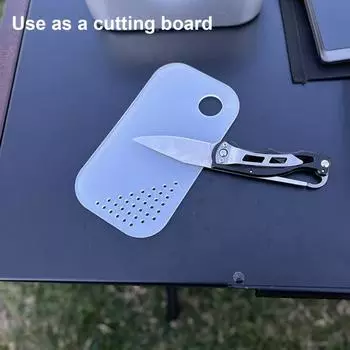 Мини-разделочная доска для кемпинга с дренажным отверстием, портативная, прозрачная, нескользящая, многофункциональная, для овощей, фруктов, мяса