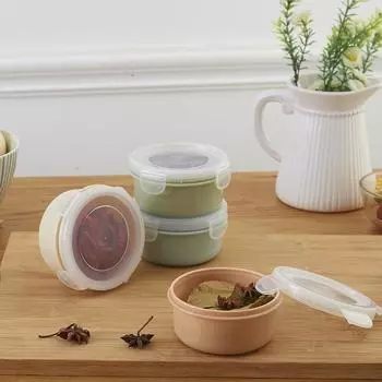 Мини-размер домашний круглый пластиковый холодильник четкий кухонный герметичный ящик для хранения еды контейнер для обеда зерна сортировочный контейнер