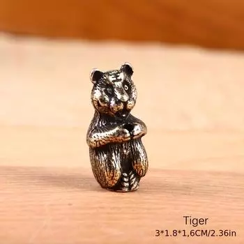 Мини Размер Латунь Бронза Медь Китайские Животные 12 Знаков Зодиака Фигурки Подставка для Благовоний Декоративная для Офисного Стола tiger