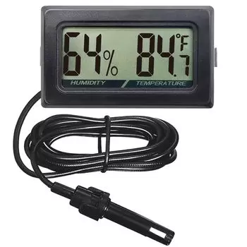 Mini Reptile Terrarium Thermometer Hygrometer with Probe Reptile Thermometer and Hygrometer Digital Pet Thermometer with Fast Readout for Turtle