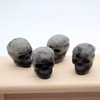 Mini Resin Skull Heads Miniature Skull Figurines Halloween Skull Decorations for Micro Landscape 12pcs