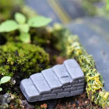 Мини Ретро Каменные ступени Ремесла Скульптура Мох Миниатюрный пейзаж Цветочный горшок Сад DIY Декоративные принадлежности
