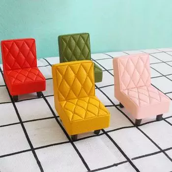 Мини ретро ручной работы полосатый повседневный кофейный диван маленький стул миниатюрная сцена маленький орнамент жёлтый