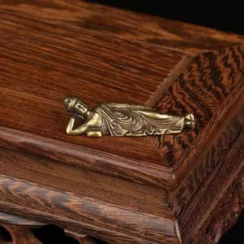 Мини Ретро Золотая Лежащая Статуя Будды Амитабхи Статуэтки Скульптуры Будды ONE SIZE