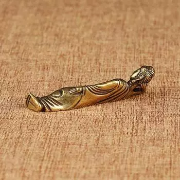 Мини Ретро Золотая Лежащая Статуя Будды Амитабхи Статуэтки Скульптуры Будды 1 pc