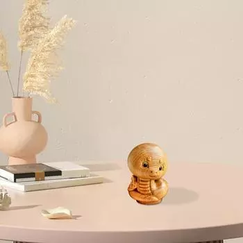 Мини резьба по дереву китайские новогодние украшения в виде змеи милый офисный декор в виде животного декор для автомобиля Sna H4Q4 snake-1pcs