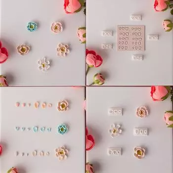 Мини-резак для глины с 3 отверстиями, лепестки цветов, листья, полимерная керамика, форма для сережек, инструмент для изготовления украшений ручной работы, инструмент для лепки керамики 1