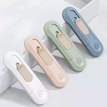 Мини-резак с автоматическим отскоком, лезвие 12 мм, портативный универсальный нож, открывалка для экспресс-коробок для бумаги, художественная ремесленная упаковка