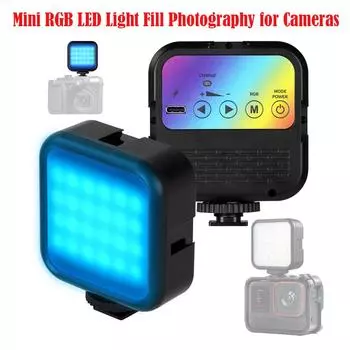 Мини RGB LED квадратная мягкая заполняющая световая фотография для Insta360 Ace Pro Gopro DJI Action 4 камеры телефон селфи прямая трансляция видеоблог