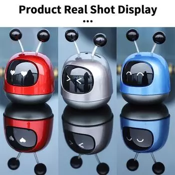 Мини-робот, автомобильный освежитель воздуха, парфюмерный ароматизатор, вентиляция, авто креативный вентиляционный зажим, ароматерапевтический дезодорант, салон автомобиля синий