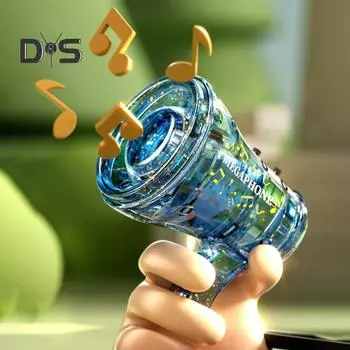 Мини-рог брелок записываемый ручной динамик музыкальный плеер сумка подвески игрушка для смены голоса для вечеринок и мероприятий чёрный