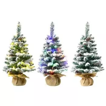 Мини-рождественская елка в цвете со светодиодной подсветкой. Реалистичная яркая искусственная рождественская елка с подсветкой на батарейках. 60cm Colorful Light