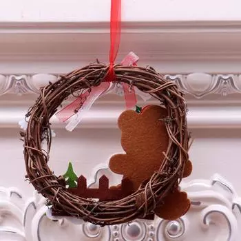 Мини-Рождественская гирлянда из веточек, подвесной орнамент, венок, украшение, Санта-Клаус, снеговик, медведь, олень Snowman
