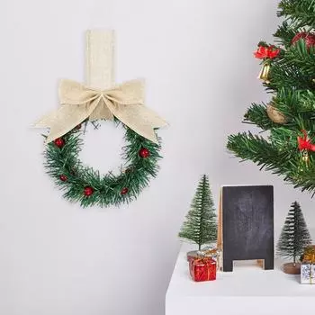 Мини рождественские венки для шкафов венки с лентами банты ягоды искусственные сосновые иголки венки для входной двери окна кухонные шкафы декор D