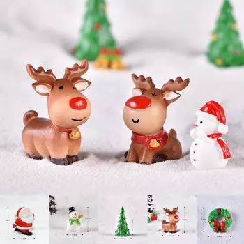 Мини-Рождественский Поезд Орнамент Рождественские Украшения Дома Санта-Клаус Подарок Игрушки Ремесла Рождественский Стол Санта-Деко Навидад Рождество Новый Год JoomZL