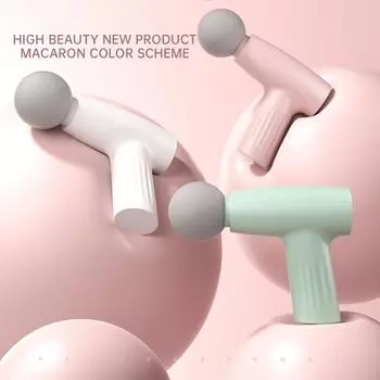 Мини розовый пистолет для массажа мышц, ручной пистолет для глубокого массажа тканей, терапевтический пистолет, пистолет для фасций, массажный пистолет, ручной массажер для глубоких тканей зелёный