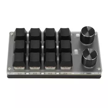 Мини-ручка клавиатуры с красным переключателем, двухрежимная механическая программируемая клавиатура Plug and Play для 12 keys 2 knobs