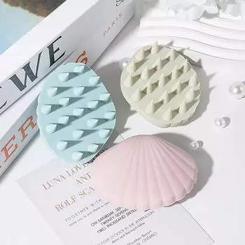 Мини-ручная массажная щетка для головы, силиконовая мягкая силиконовая массажная расческа для волос, очищающая спа-расческа для мытья волос, женский подарок розовый