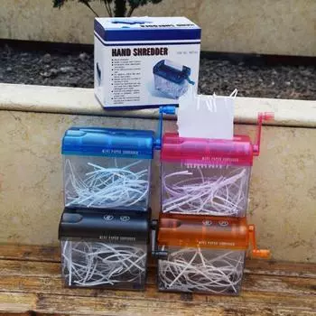 Мини-ручной измельчитель бумаги,Уничтожитель офисных документов формата А6,Машина для резки бумаги чёрный