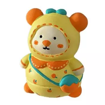 Мини-рюкзак Белый Эмбрион Медведь Кукла Эмалью Расписанная Не Гипсовая Керамическая Картина Сделай Сам Ручной Работы Граффити Детская Игрушка