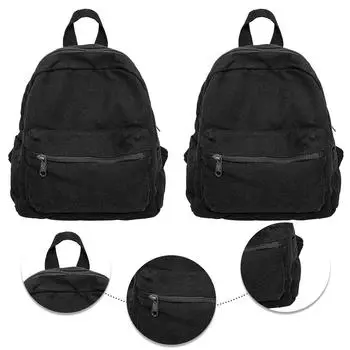 Мини-рюкзак для женщин, однотонная школьная сумка, холст, винтажный рюкзак, сумка для путешествий, дорожная сумка синий