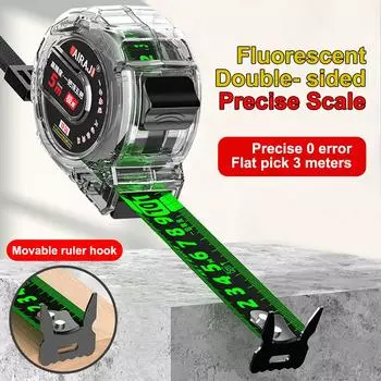 Мини-рулетка из углеродистой стали с выдвижной лентой для деревообработки, измерительный инструмент для дома, завода, офиса, портативная высокоточная флуоресцентная рулетка 5M