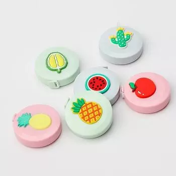 Мини-рулетка с мультяшными милыми фруктами, 1 шт., самовытягивающаяся рулетка для удобной переноски