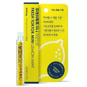 Мини-съедобные капсулы Fresh Tok Tok для полоскания рта, лимон и мята, 35 шт, 1 шт., 840 мг