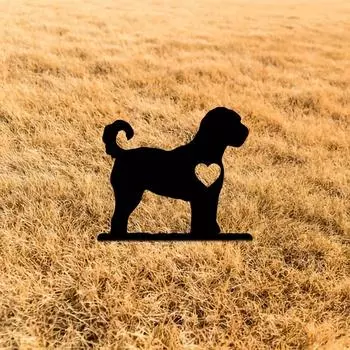 Мини-садовая кола для собак, железный художественный силуэт, металлический знак двора, художественный сад, уличное украшение, креативный памятный питомец светло-серый