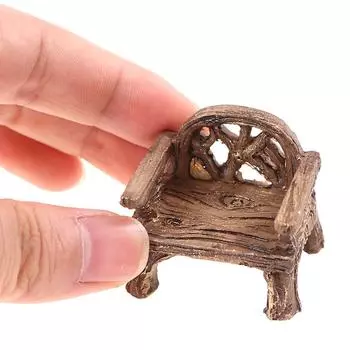 Мини-садовое украшение, миниатюрная скамейка для сидения в парке, кукольный домик для фей, домашний декор