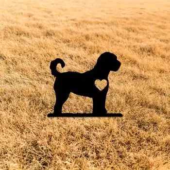 Мини-садовый колышек для собак, железный силуэт, металлический знак для двора, украшение для сада во дворе, креативный памятный плагин для питомцев