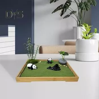 Мини-садовый набор «Панда», миниатюрный ландшафтный сад «Дзен», японский сад «Дзен», настольное украшение для самостоятельного отдыха, домашнего офиса, декора A