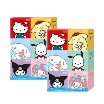 Мини-салфетки Sanrio Characters 6 видов 2 набора (230 листов x 12 шт.), 230 листов, 12 штук, популярный персонаж в Корее