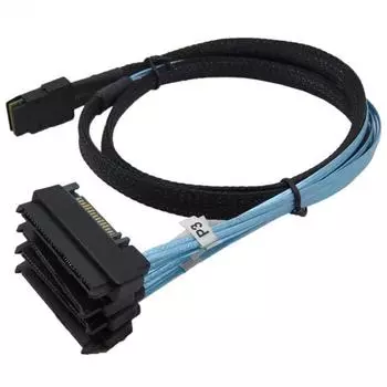 Mini SAS 36pin SFF-8087 to 29+15pin 4 x SFF-8482 sata Power cable, 1m